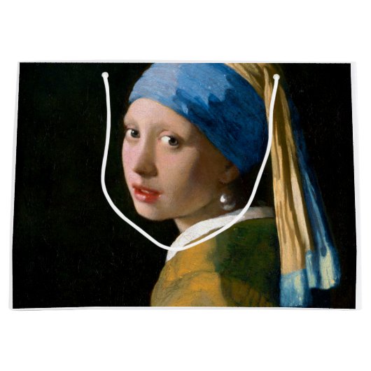 真珠のイヤリングを持つ女の子, Johannes Vermeer, 1665 ラージペーパーバッグ (正面)