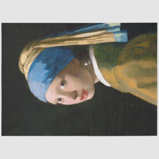 真珠のイヤリングを持つ女の子, Johannes Vermeer, 1665 薄葉紙 (正面)