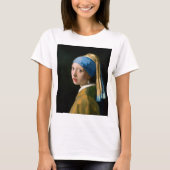 真珠のイヤリングを持つ女の子， Johannes Vermeer, 1665 Tシャツ (正面)