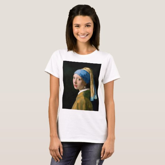 真珠のイヤリングを持つ女の子, Johannes Vermeer, 1665 Tシャツ (正面フル)
