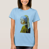 真珠のイヤリングを持つ女の子 Tシャツ (正面)