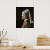 真珠のイヤリングを持つ女の子 – Vermeer ポスター (キッチン)