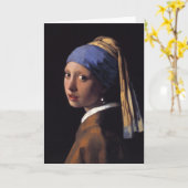 真珠のイヤリングを持つ少女 カード (黄色い花)