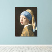 真珠のイヤリングを持つ少女 キャンバスプリント (インサイチュ (ウッドフロア))