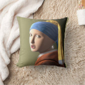 真珠のイヤリングを持つ少女 クッション (ブランケット)