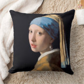 真珠のイヤリングを持つ少女 クッション (ブランケット)