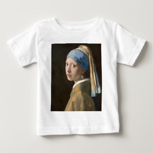 真珠のイヤリングを持つ少女 ベビーTシャツ (正面)