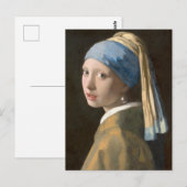 真珠のイヤリングを持つ少女 ポストカード (正面/裏面)