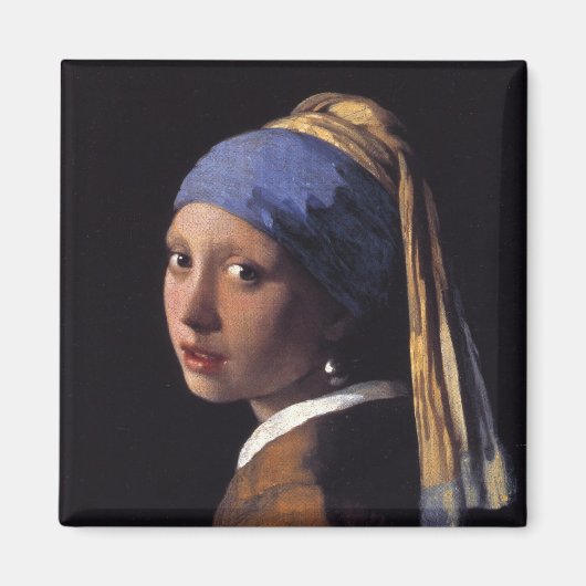 真珠のイヤリングを持つ少女 マグネット (正面)