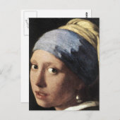 真珠のイヤリングを持つ少女(詳細) ポストカード (正面/裏面)