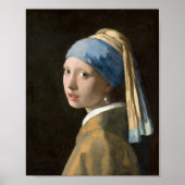 真珠のイヤリングを持つ少女 | Johannes Vermeer ポスター (正面)