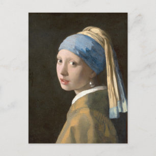 真珠のイヤリングを持つVERMEER Girl ポストカード