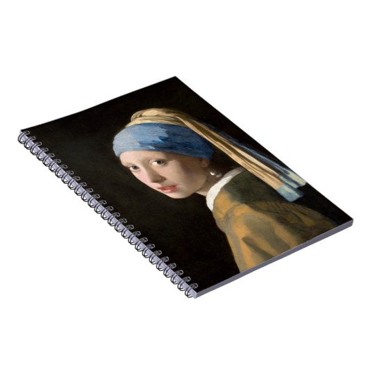 真珠のイヤリングを施したパーティー飾り付き少女 ノートブック (右側)