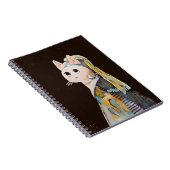 真珠のイヤリング付き猫 – Spirral Notebook ノートブック (右側)