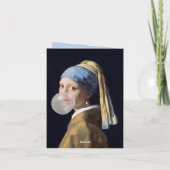 真珠のイヤリング吹を持つ女の子はバブルガム カード (裏面)