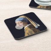 真珠のイヤリング吹を持つ女の子はバブルガム コースター (左側)