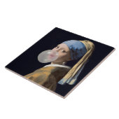 真珠のイヤリング吹を持つ女の子はバブルガム タイル (側面)