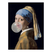 真珠のイヤリング吹を持つ女の子はバブルガム ポスター (正面)