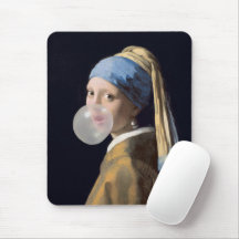 真珠のイヤリング吹を持つ女の子はバブルガム