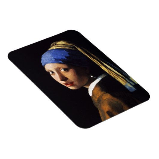 真珠のイヤリング磁石を持つ女の子 マグネット (右側)