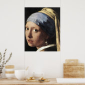 真珠のイヤリング(詳細)ポスター付き少女 ポスター (キッチン)