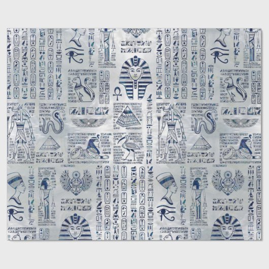 真珠のエジプトのヒエログリフそして神のアワビ ラッピングペーパー (フラット)