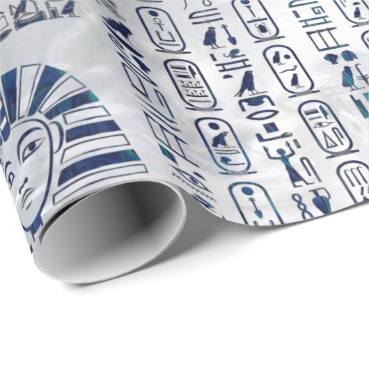 真珠のエジプトのヒエログリフそして神のアワビ ラッピングペーパー (ロールコーナー)
