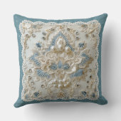 真珠のエレガンス：クリスタル刺繍パターンスロー クッション (裏面)