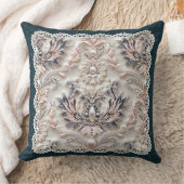 真珠のエレガンス：クリスタル刺繍パターンスロー クッション (ブランケット)