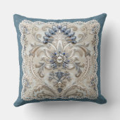 真珠のエレガンス:クリスタル刺繍パターンスロー クッション (裏面)