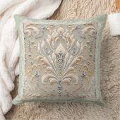 真珠のエレガンス：クリスタル刺繍パターンスロー クッション (ブランケット)