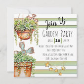 真珠のサクレントとガーデン素朴デコールの列 招待状 (正面)