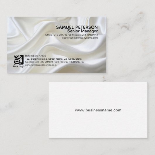 真珠のサテンの生地の質のプロフェッショナルカード 名刺 (正面/裏面)