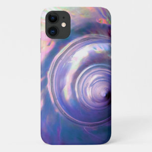 真珠のシーシェル熱帯産オパールの母親は紫色に見える iPhone 11 ケース