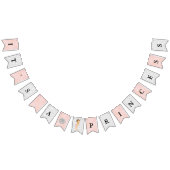 真珠のダイヤモンドのプリンセスの王冠の女の赤ちゃんの魅力 バンティングフラッグ (全)