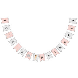 真珠のダイヤモンドのプリンセスの王冠の女の赤ちゃんの魅力 バンティングフラッグ