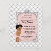 真珠のダイヤモンドの民族のプリンセスの女の赤ちゃんの魅力 招待状 (正面/裏面)