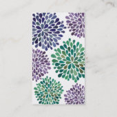 真珠のダリアの花の破烈の花の名刺 名刺 (裏面)