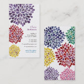 真珠のダリアの花の破烈の花の名刺 名刺 (正面/裏面)