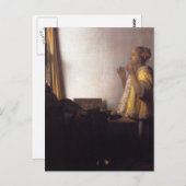 真珠のネックレスを持つ人 ポストカード (正面/裏面)