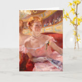 真珠のネックレスを持つ女性 |メアリー・カッサット カード (黄色い花)