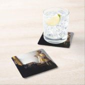 真珠のネックレスを持つ女性、ヨハネス・ヴェルメール スクエアペーパーコースター (インサイチュ)