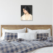 真珠のネックレスを持つ女性(Eugene de Blaas著) キャンバスプリント (インサイチュ (寝室))