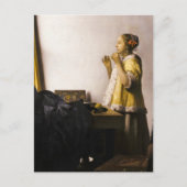 真珠のネックレスを持つ若い女性, 1662 by Vermeer ポストカード (正面)