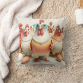 真珠のネックレス付き鶏 クッション (ブランケット)