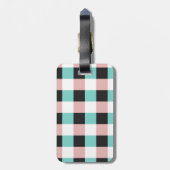 真珠のネックレス|のモノグラムを持つシックな猫 ラゲッジタグ (裏面縦)