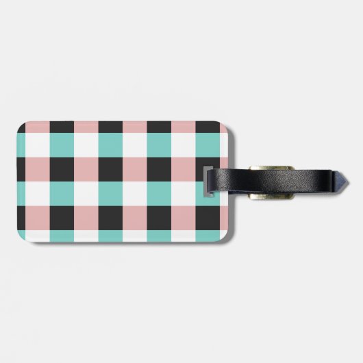 真珠のネックレス|のモノグラムを持つシックな猫 ラゲッジタグ (裏面横)