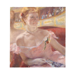 真珠のネックレス&ピンクドレスを着たアメリカ人女性 ノートパッド