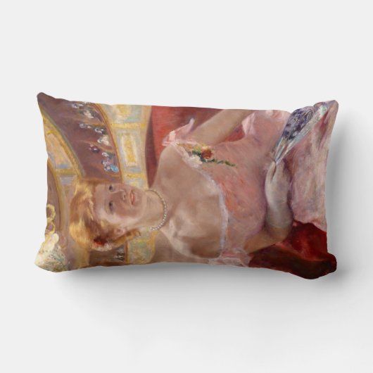 真珠のネックレス&ピンクドレスを着たアメリカ人女性 ランバークッション (裏面)