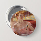 真珠のネックレス&ピンクドレスを着たアメリカ人女性 缶バッジ (正面&裏面)